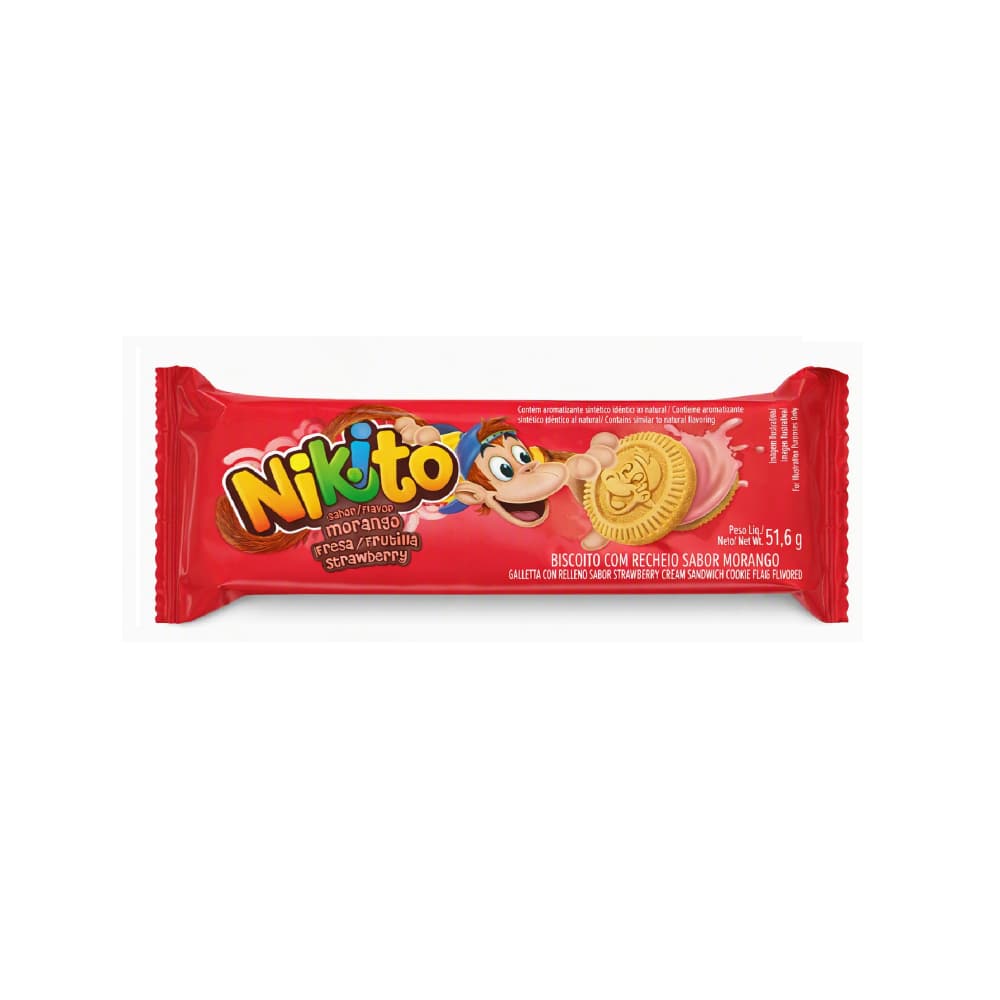 Galletas dulces con crema sabor fresa Nikito (6 x 51.6 g / 1.82 oz) - Miniatura 2