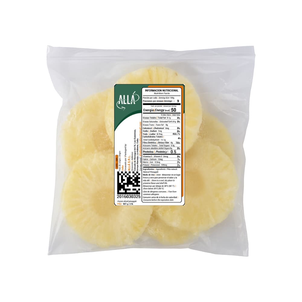 Piña en rodajas congelada ALLÁ (907 g / 2 lb) - Miniatura 3