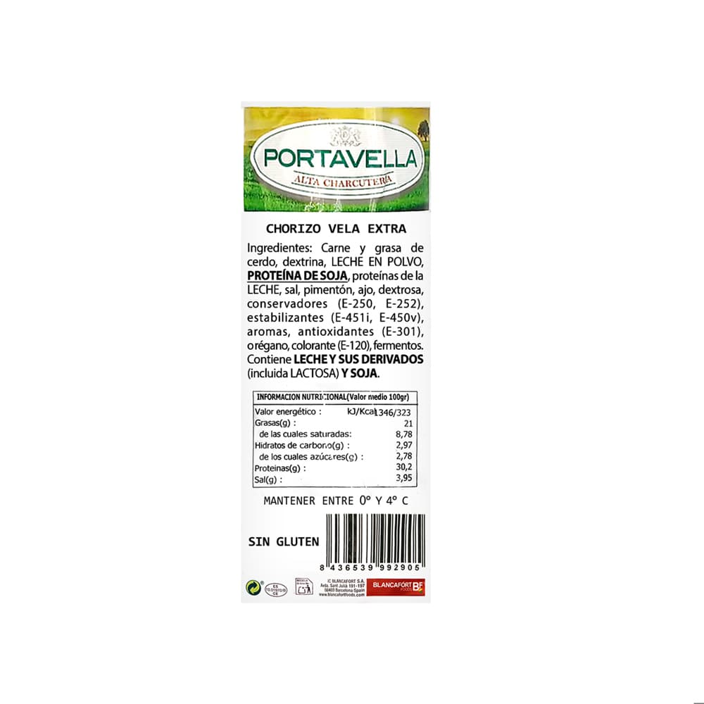 Chorizo vela extra Portavella (1.9 kg / 4.19 lb) - Miniatura 3