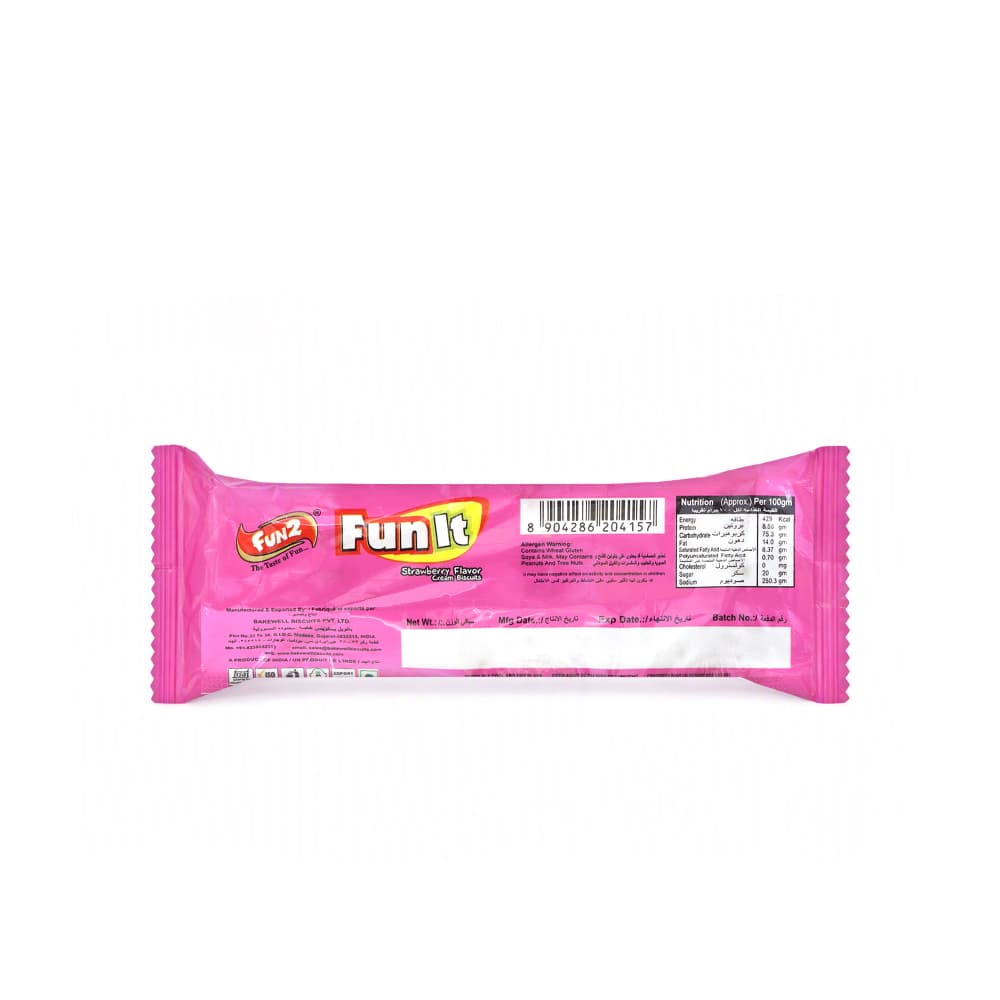 Galletas con crema sabor fresa Fun It Fun2 (12 x 36 g / 1.27 oz) - Miniatura 3