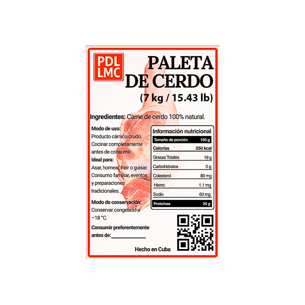 Paleta de cerdo PDL LMC (7 kg / 15.43 lb) - Miniatura 3