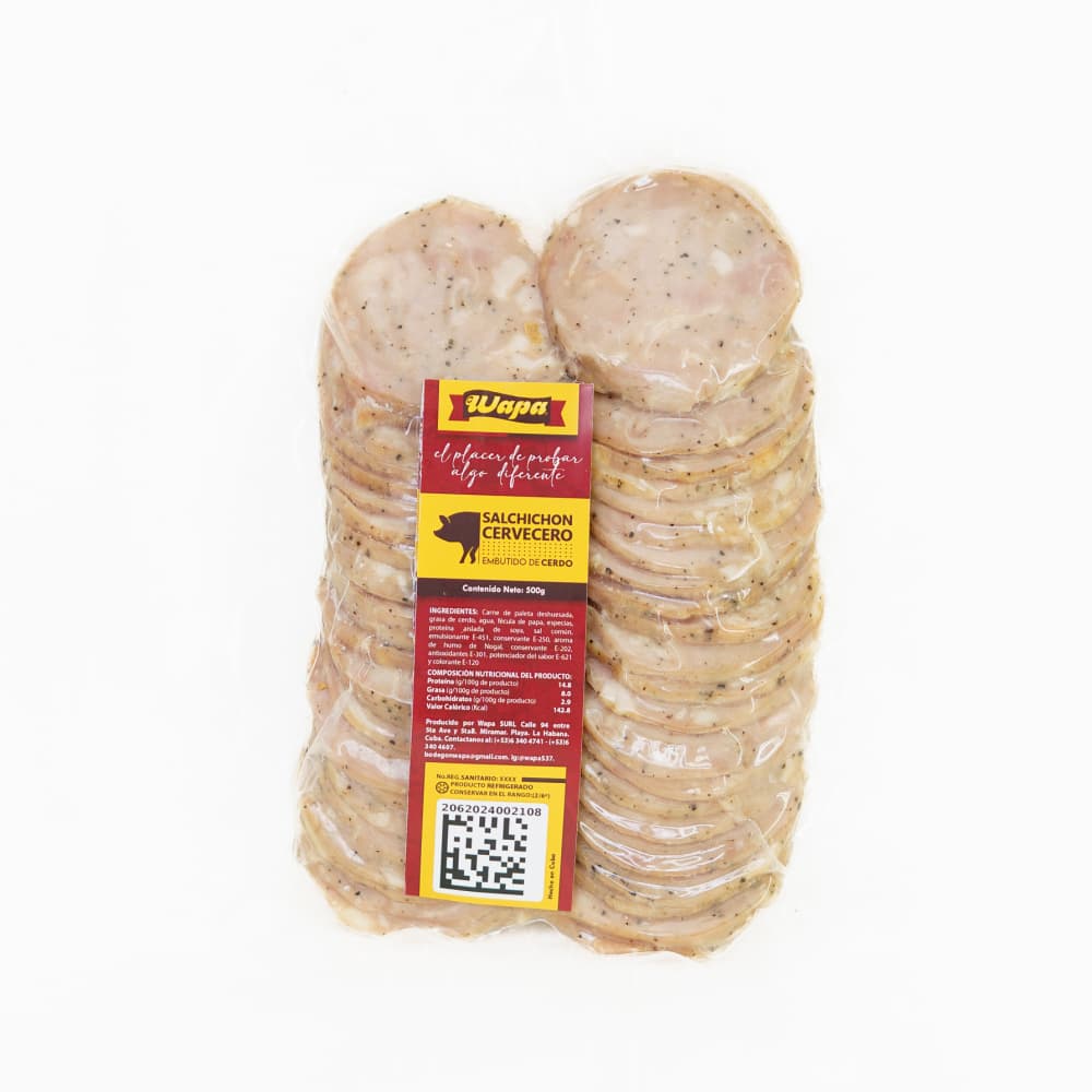 Salchichón cervecero lasqueado Wapa (500 g / 1.1 lb) - Imagen 1