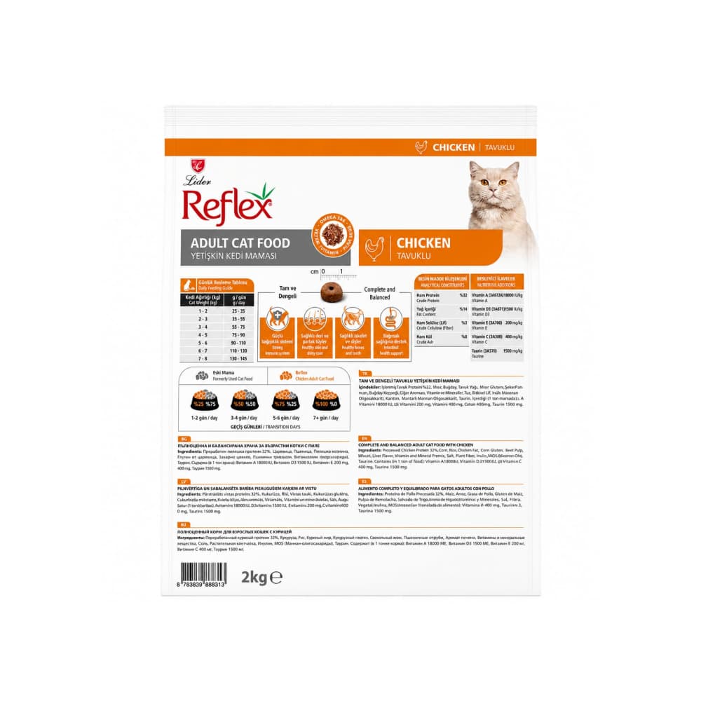 Pienso para gatos adultos con sabor a pollo Reflex (2 kg / 4.4 lb) - Miniatura 2