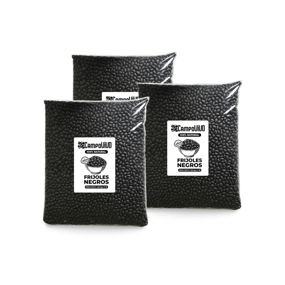 Frijoles negros Campo Vivo (3 x 1.36 kg / 3 lb) - Imagen 1
