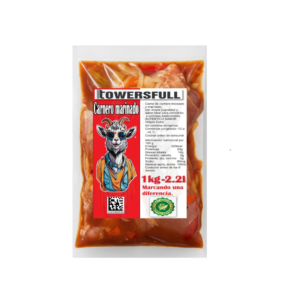 Carnero troceado marinado Towersfull (1 kg / 2.2 lb) - Imagen 1