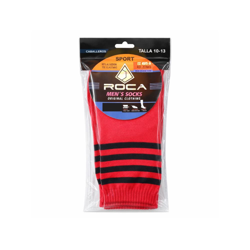 Par de medias de fútbol color rojo Roca (Talla 10 - 13) - Miniatura 4