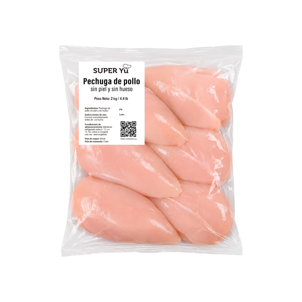 Pechuga de pollo sin piel y sin hueso Super Yu (2 kg / 4.4 lb) - Miniatura 1