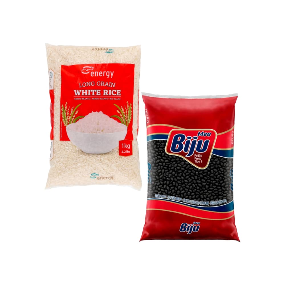Arroz blanco de grano largo Energy + Frijoles negros MEU BIJU - Imagen 1