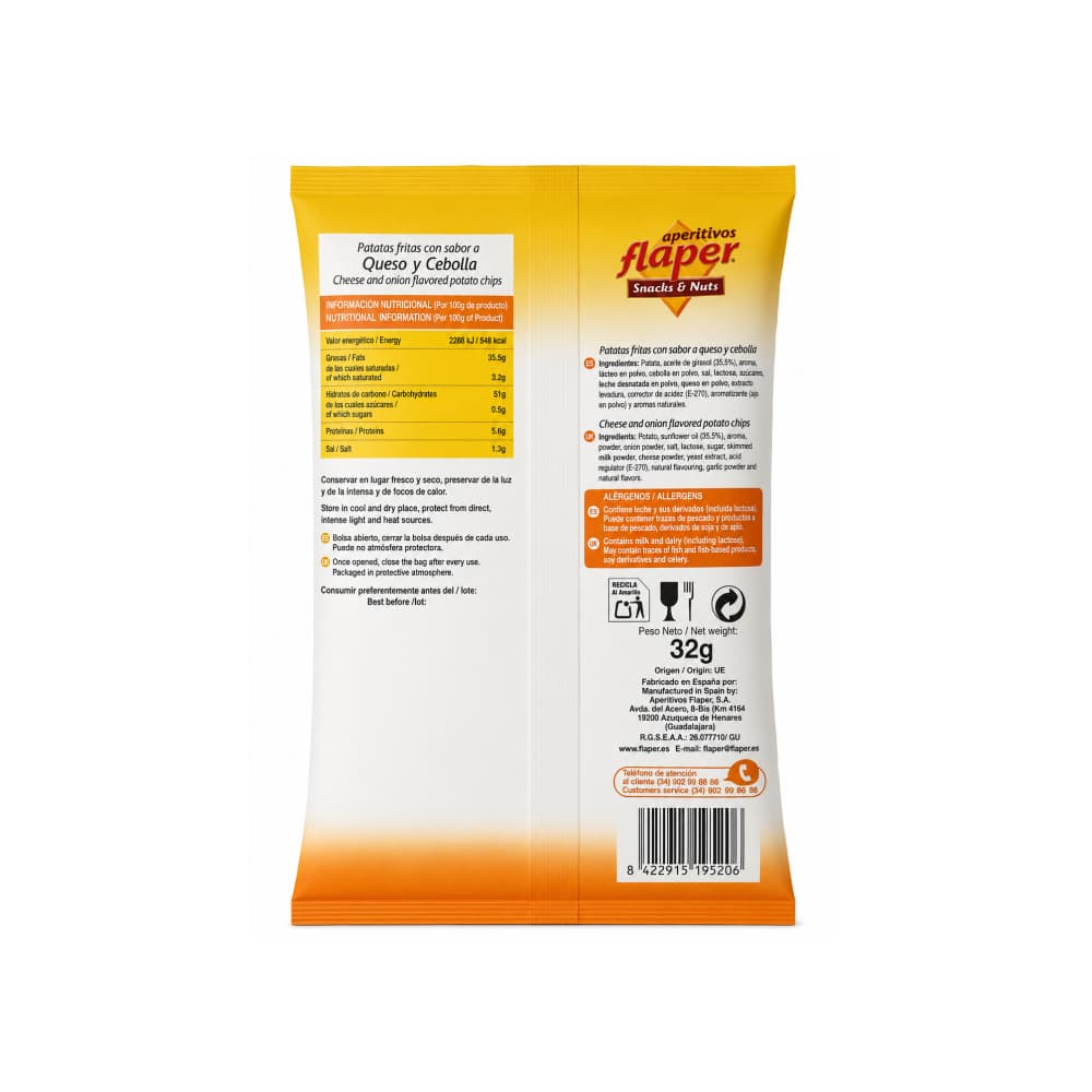 Papas fritas sabor a queso y cebolla Top-Chip Flaper (32 g / 1.13 oz) - Miniatura 2