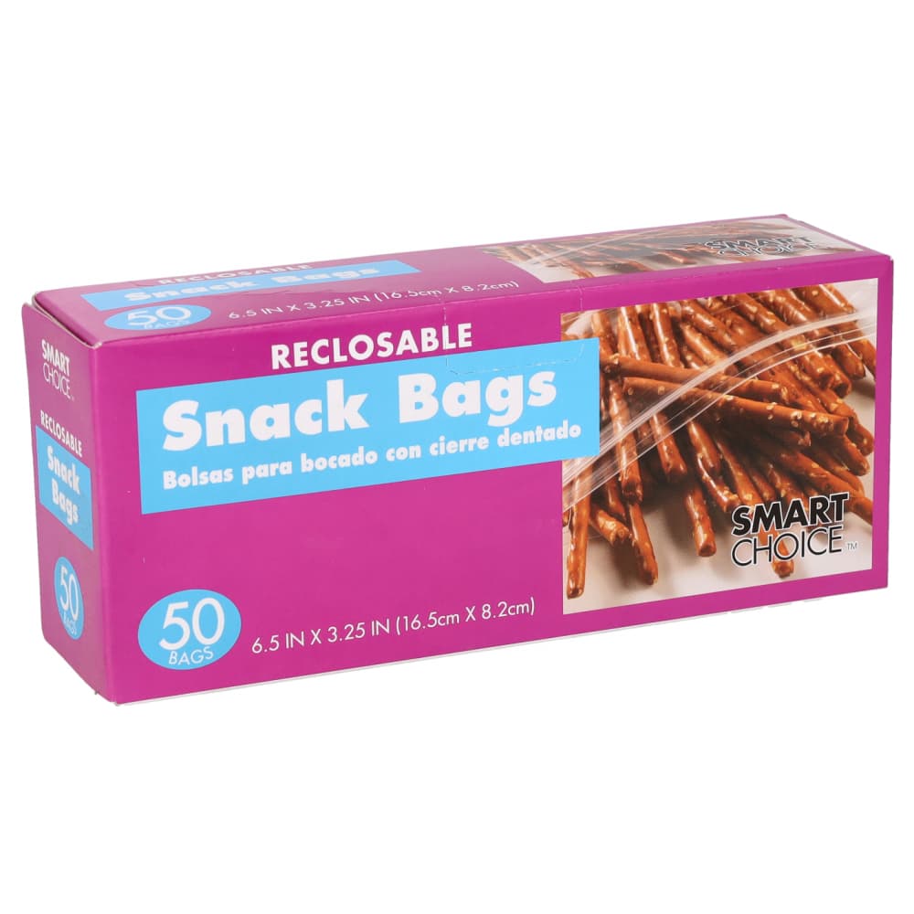 Bolsa plástica para bocado con cierre dentado Smart Choice (50 U) - Imagen 1