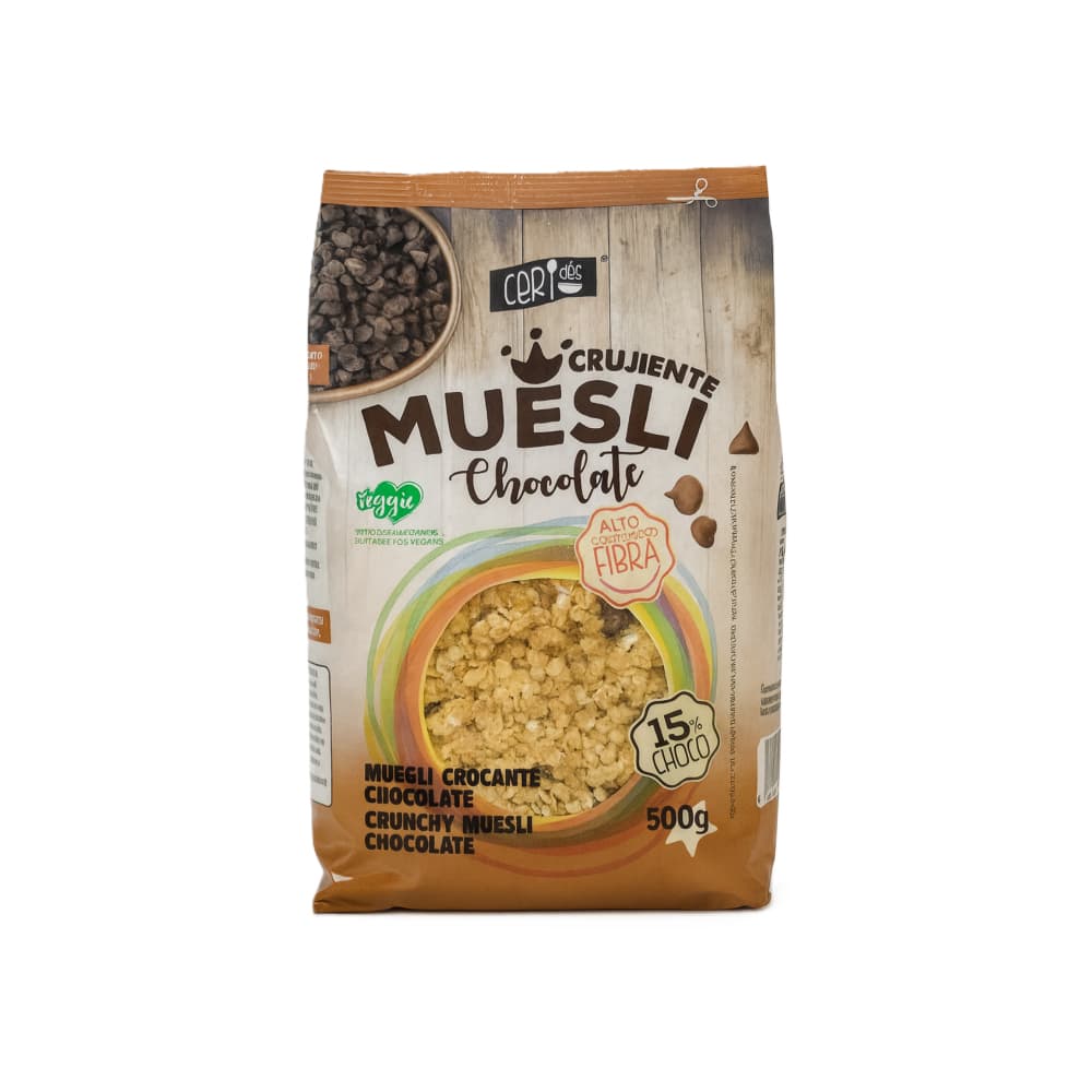 Cereal Muesli crujiente con chocolate Ceridés (500 g / 1.1 lb) - Imagen 1