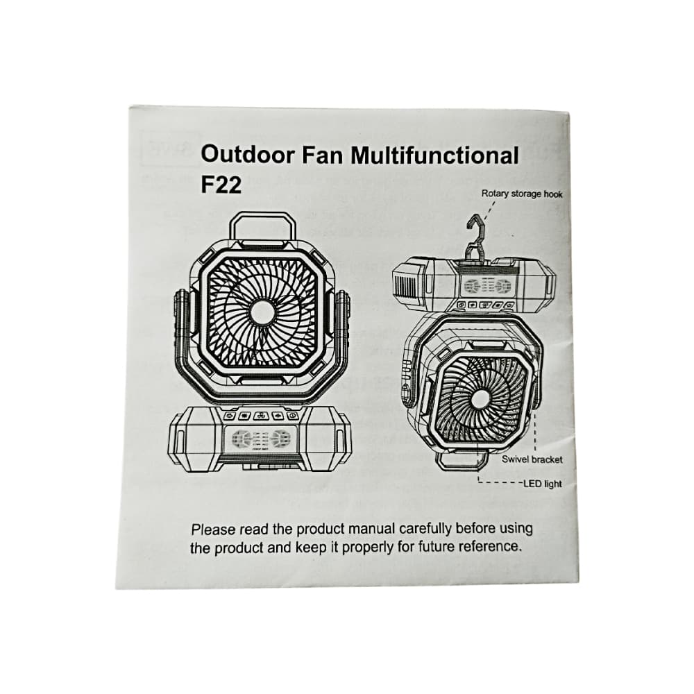 Ventilador portátil recargable con linterna LED 40000 mAh PDL LMC F22 - Miniatura 4