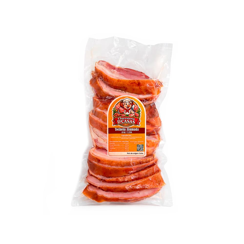 Tocineta ahumada lasqueada D'Casas (1 kg / 2.2 lb) - Miniatura 1