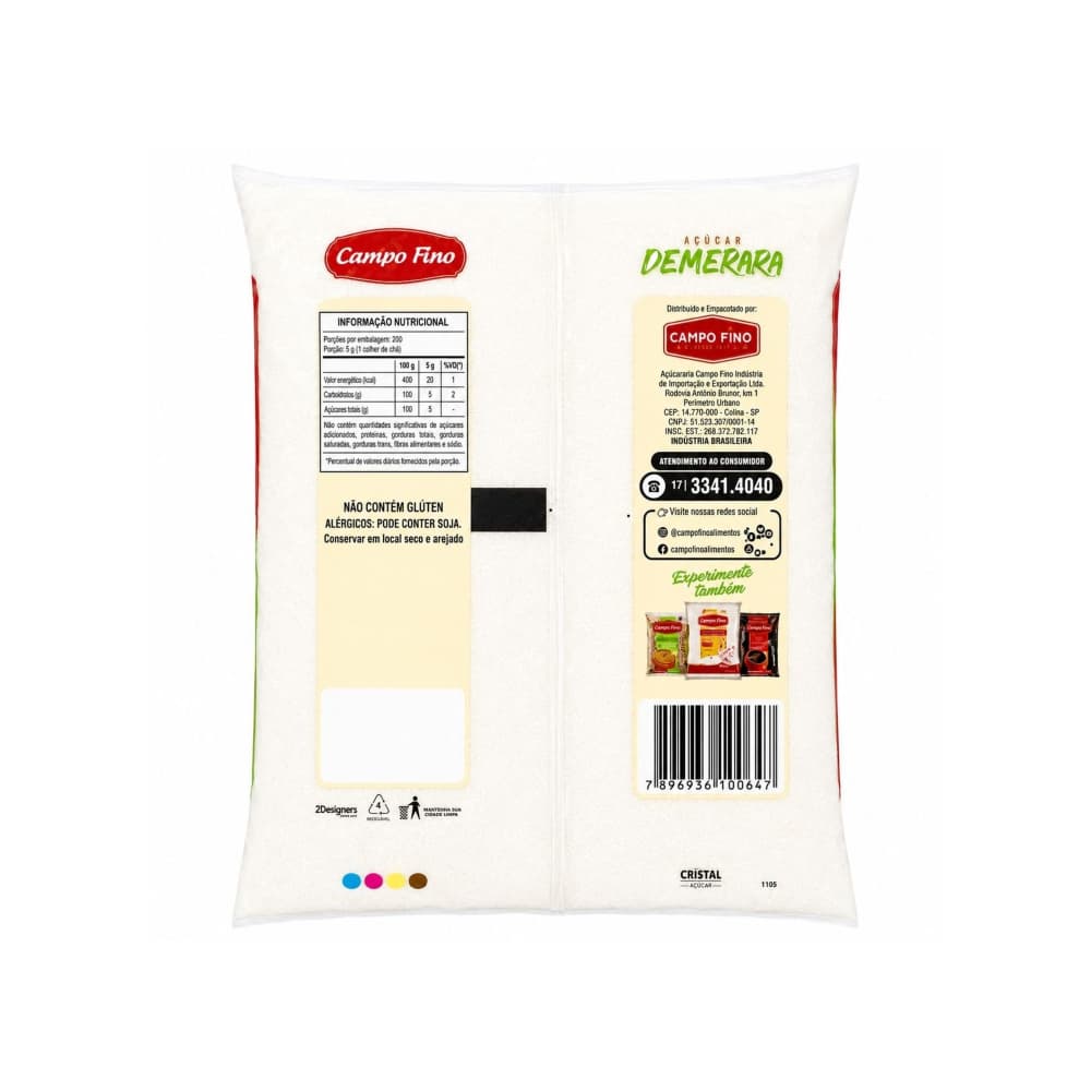 Azúcar de cristal grueso tipo Demerara Campo Fino (1 kg / 2.2 lb) - Miniatura 2