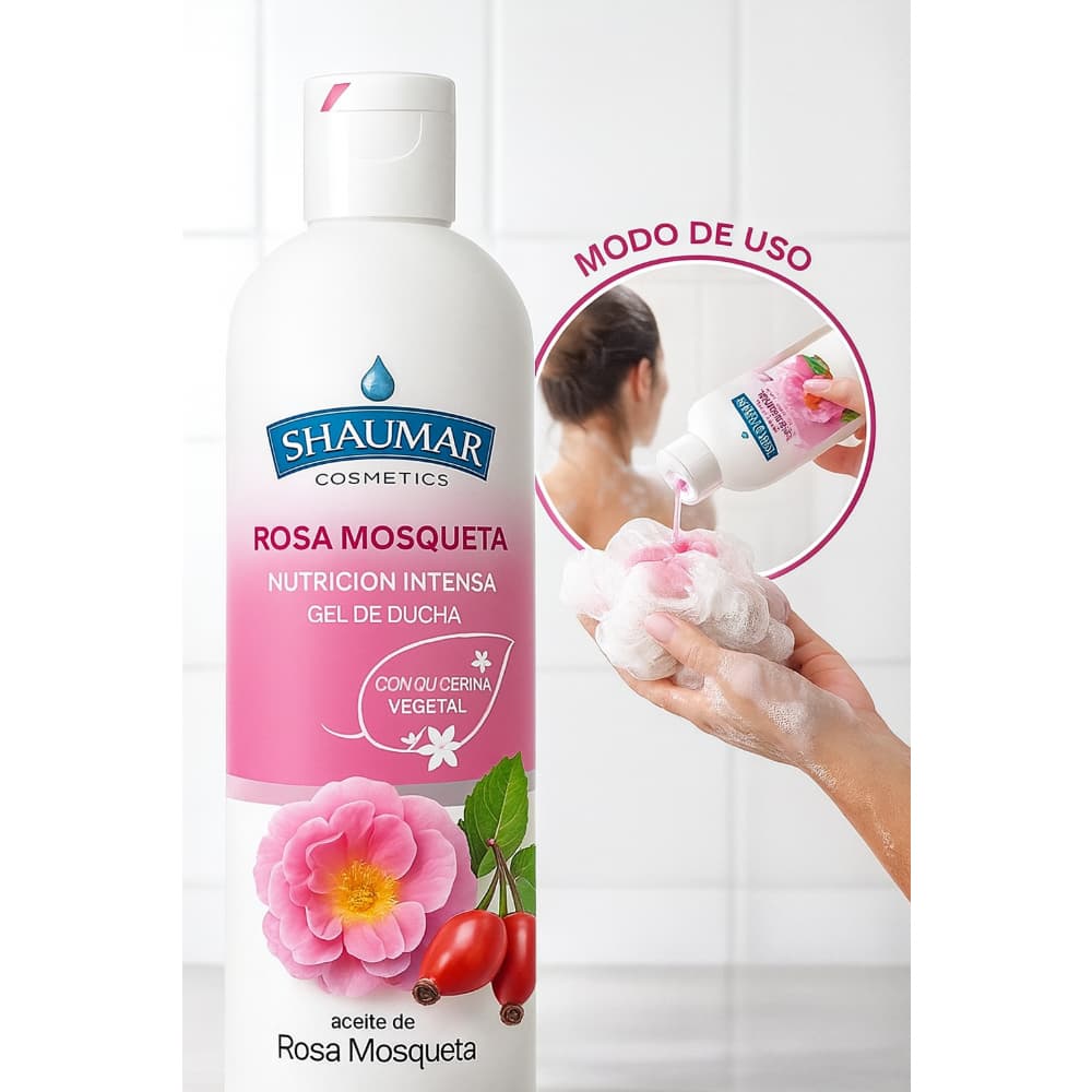Gel de baño rosa mosqueta Shaumar (1000 ml) - Miniatura 4