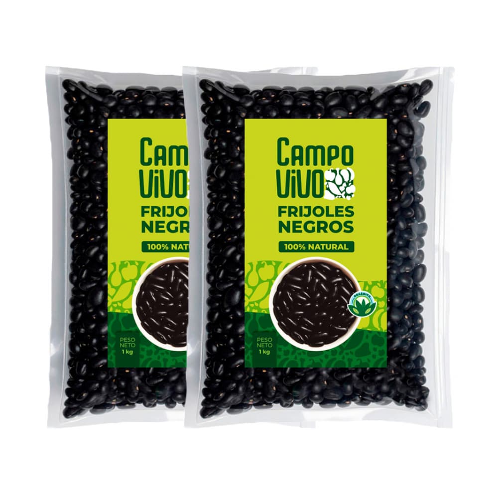 Frijoles negros Campo Vivo (2 x 1 kg / 2.2 lb) - Imagen 1