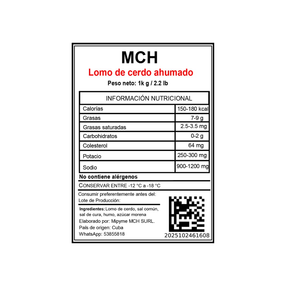 Lomo de cerdo ahumado MCH (1 kg / 2.2 lb) - Miniatura 4