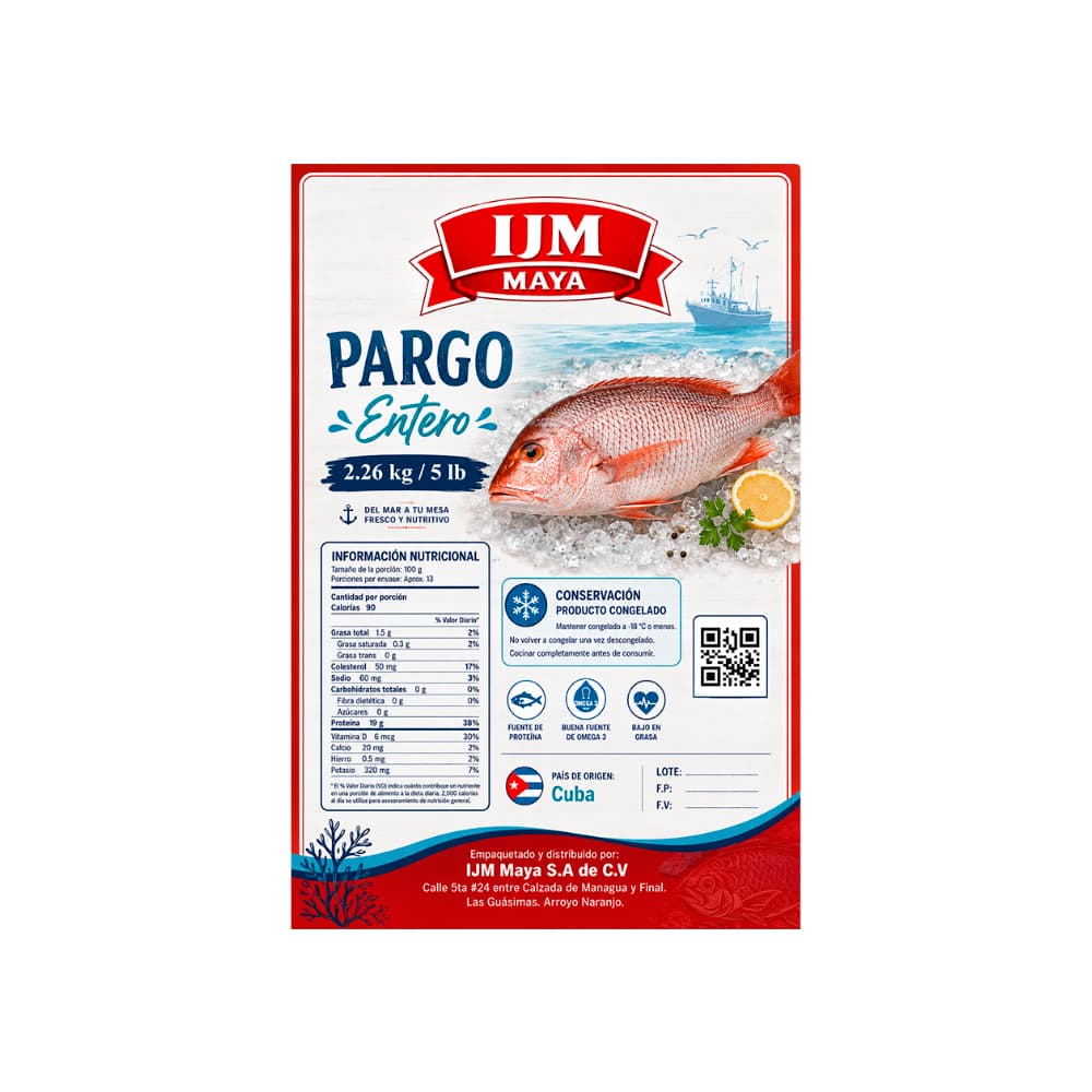 Pargo entero IJM Maya (2.26 kg / 5 lb) - Miniatura 2
