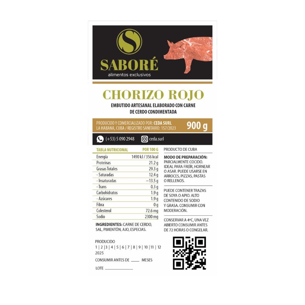 Chorizo rojo Saboré (900 g / 1.98 lb) - Miniatura 2