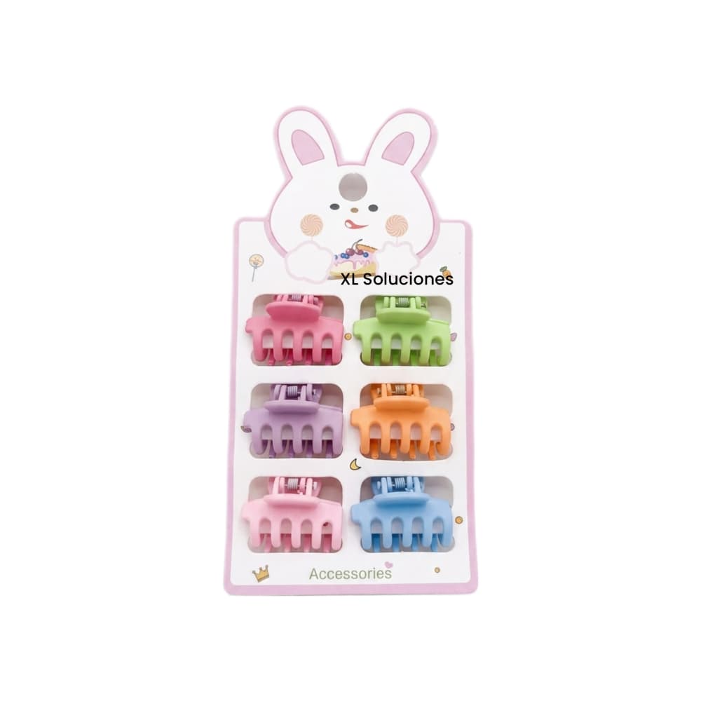 Set de 6 mini pinzas - garritas para cabello XL Soluciones - Miniatura 2