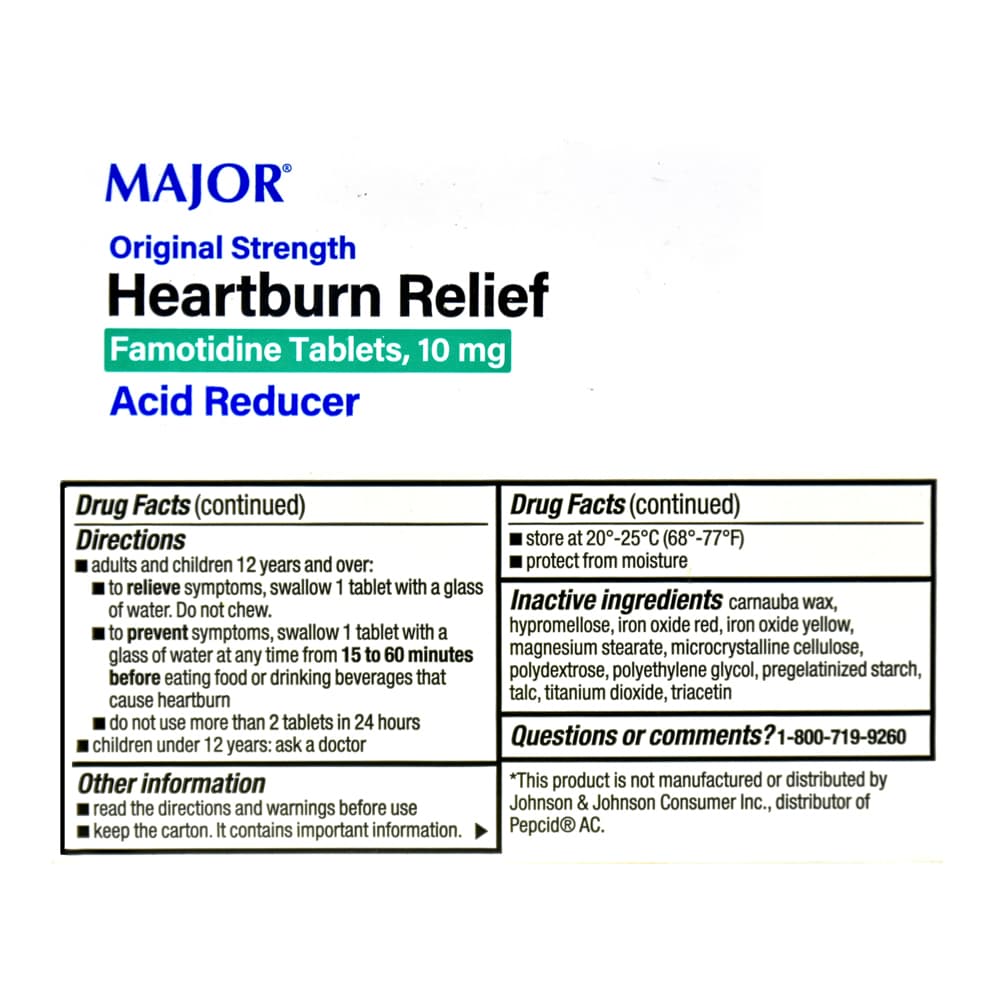 Famotidina 10 mg Major (60 tabletas) - Miniatura 3
