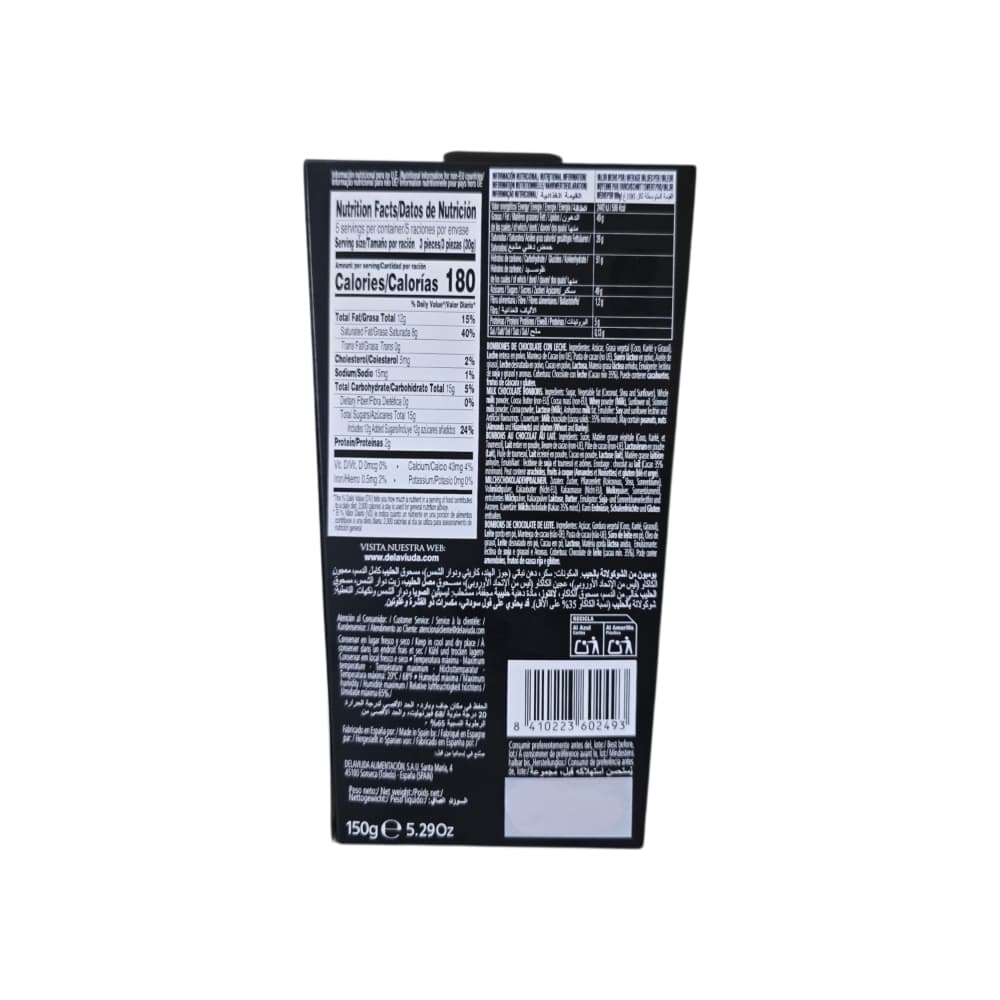 Bombones de chocolate con leche sin azúcar Delaviuda (150 g / 5.29 oz) - Miniatura 2
