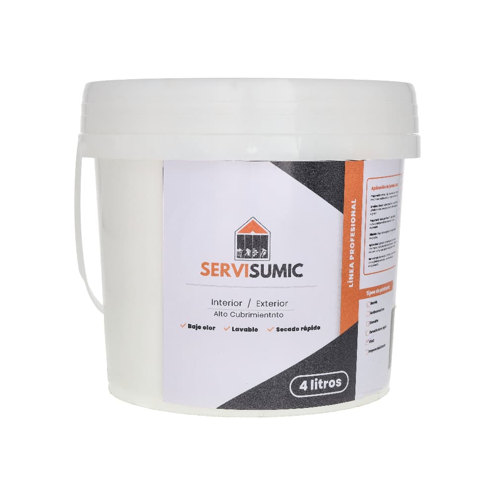 Pintura de vinil color blanco SERVISUMIC (4 L) - Miniatura 1
