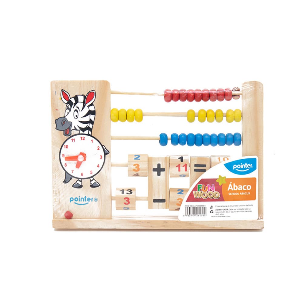 Ábaco - juguete didáctico - con reloj y números para suma y resta Pointer - Miniatura 2