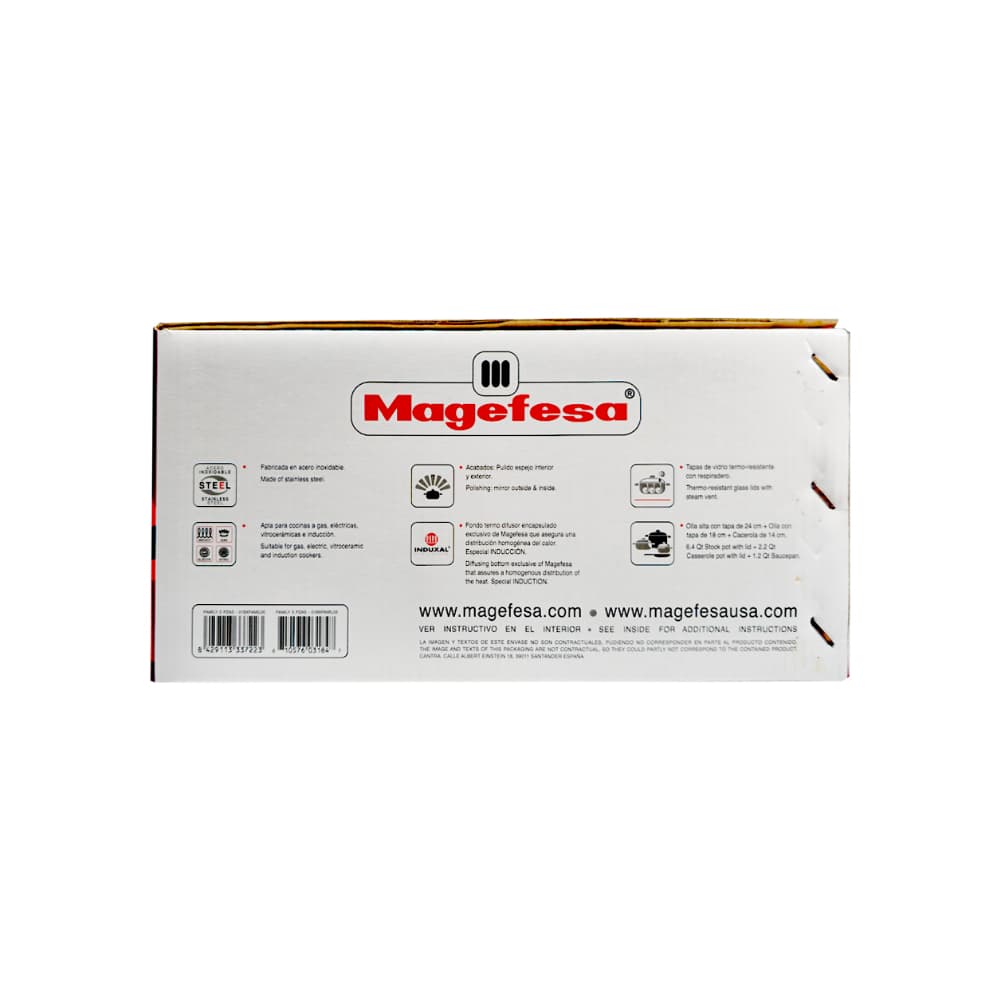 Juego de ollas y cacerolas de acero inoxidable Magefesa Family - Miniatura 3