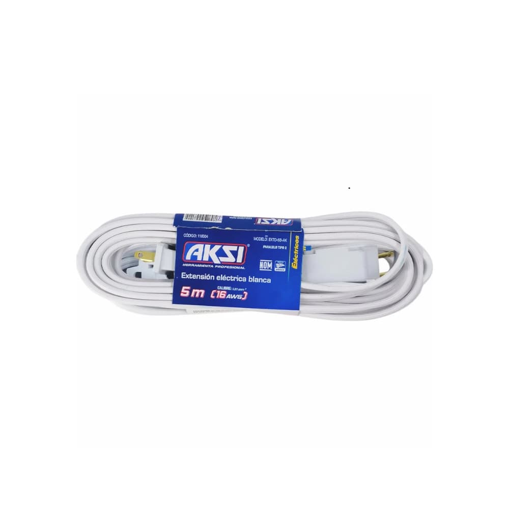 Extensión eléctrica blanca 3 m Aksi EXTD-3B-AK - Miniatura 1