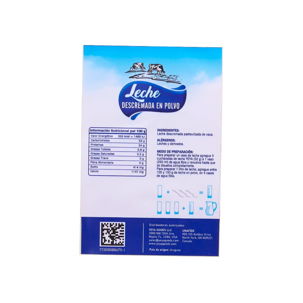 Leche en polvo descremada Yeya (1 Kg / 2.2 lb) - Miniatura 4