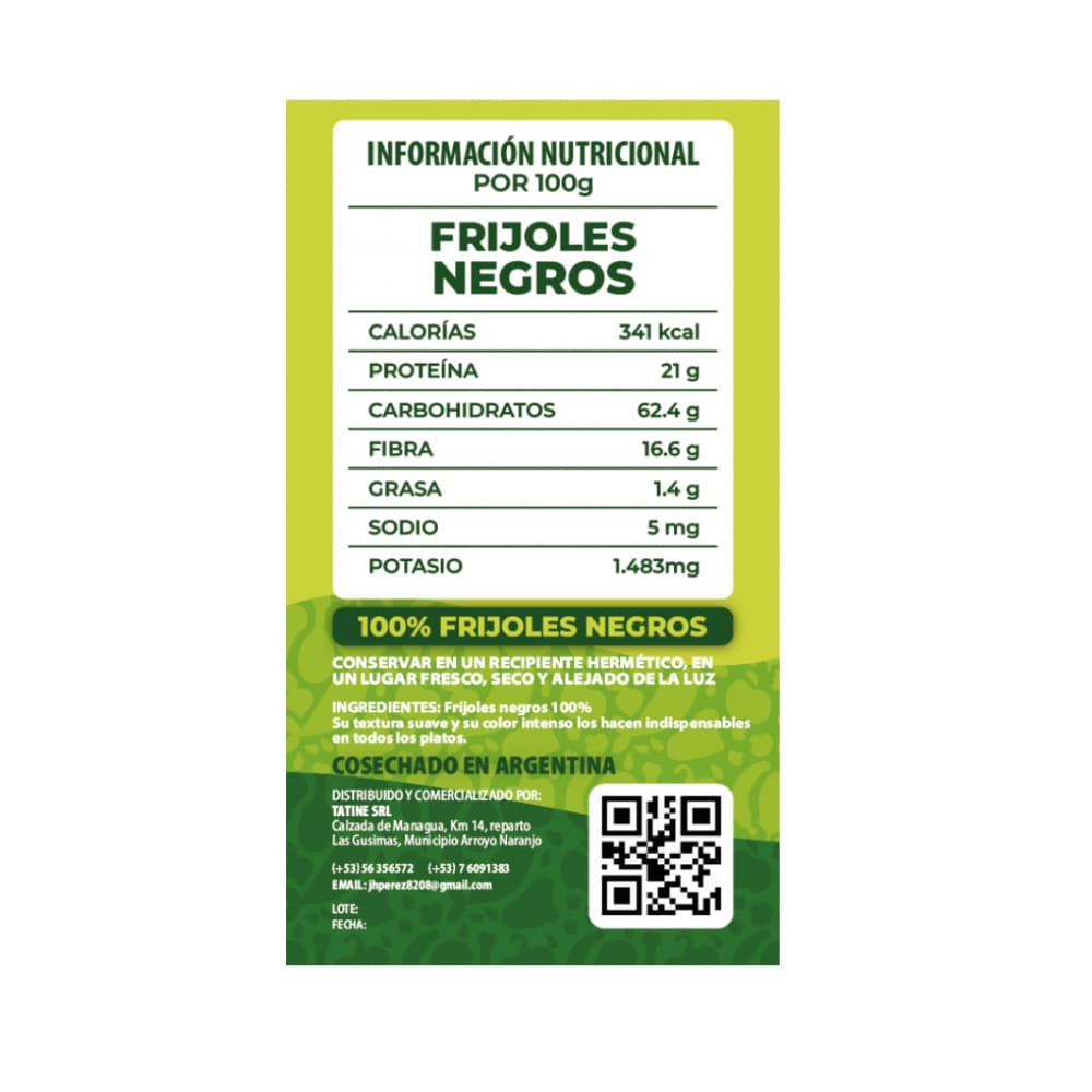 Frijoles negros Campo Vivo (4 x 1 kg / 2.2 lb) - Miniatura 2