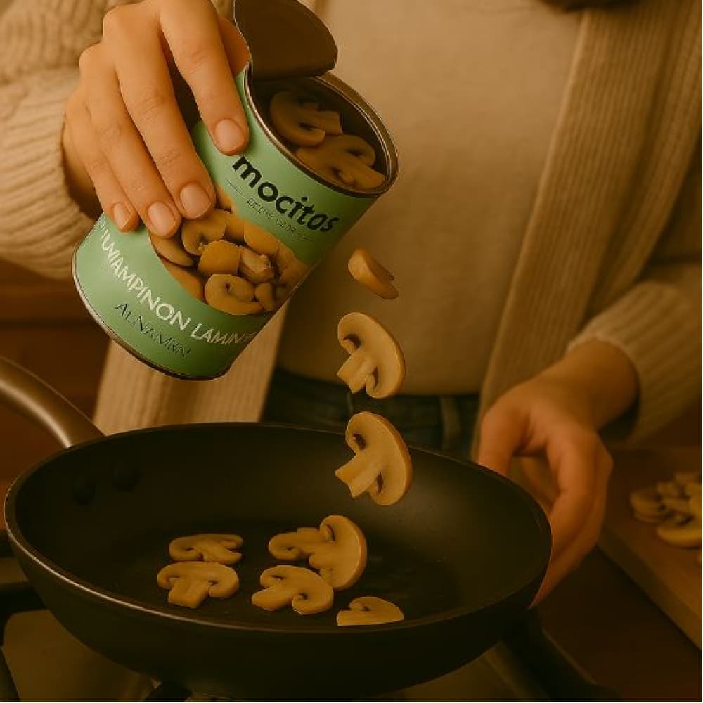 Champiñón laminado al natural Mocitos (350 g / 12.34 oz) - Miniatura 3
