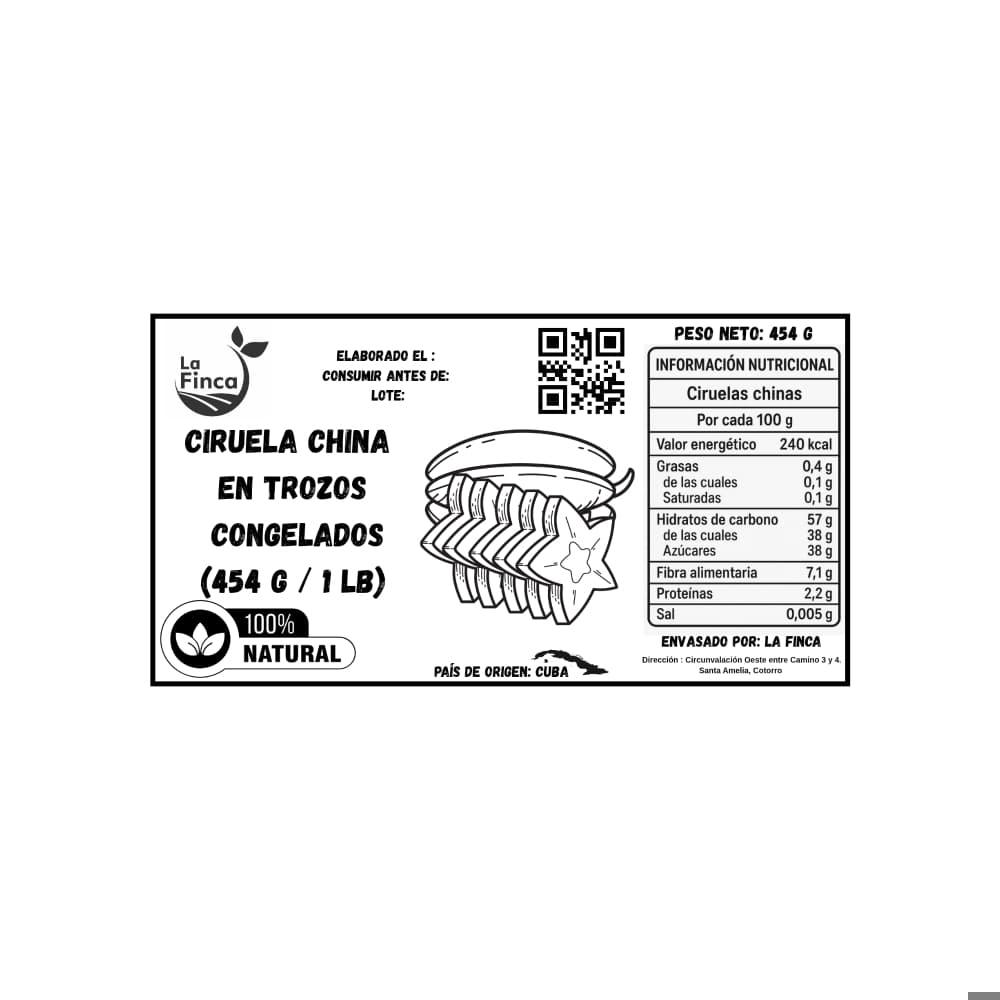 Ciruela china en trozos congelados La Finca (454 g / 1 lb) - Miniatura 2