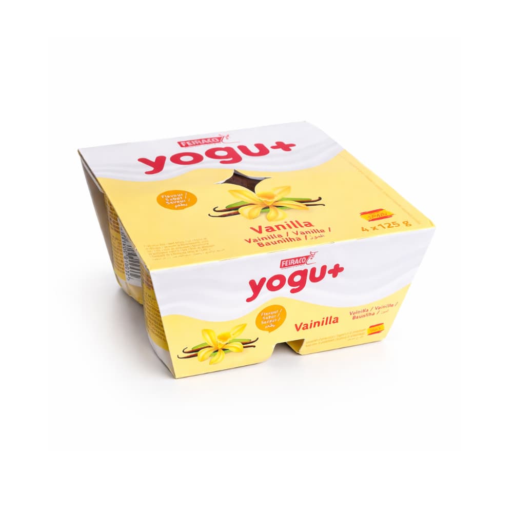 Yogur pasteurizado sabor a vainilla Yogu+ Feiraco (16 x 125 g / 4.40 oz) - Miniatura 2