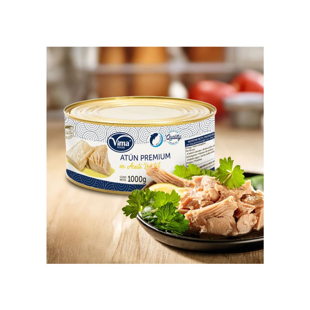 Atún premium en aceite vegetal Vima Foods (1 kg / 2.2 lb) - Miniatura 4
