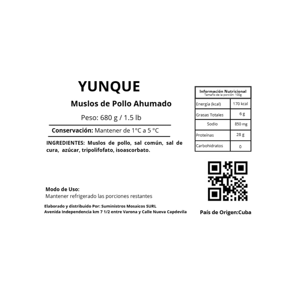 Muslos de pollo ahumado Yunque (680 g / 1.5 lb) - Miniatura 3