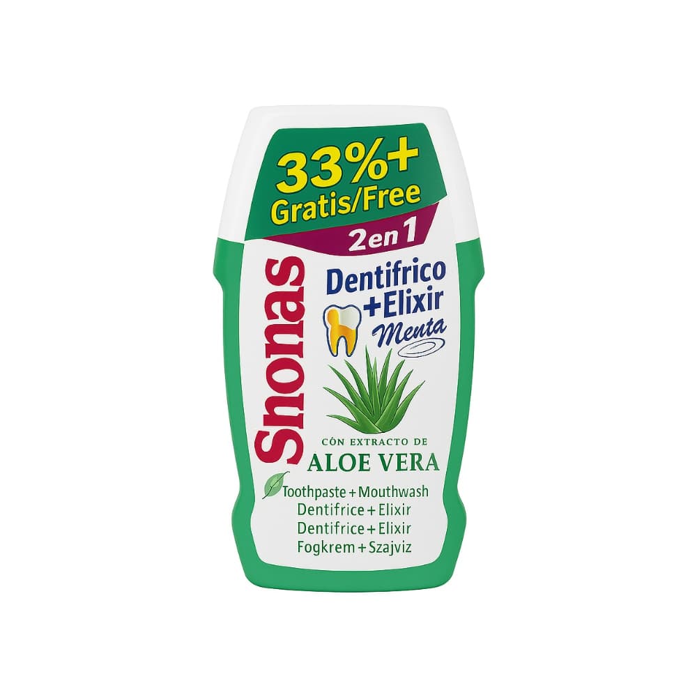 Pasta dental en gel con Aloe Vera S'nonas (100 ml / 3.38 fl oz) - Imagen 1