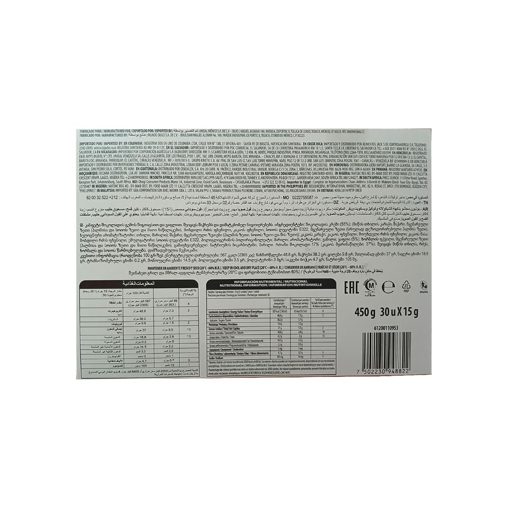 Caja de bombones de oblea rellenos de chocolate bon o bon Arcor (450 g / 15.87 oz) - Miniatura 2