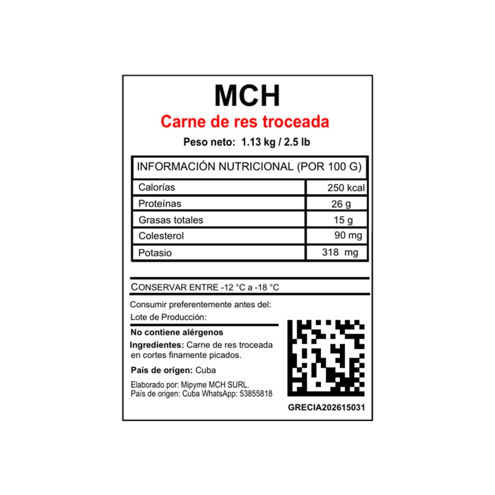 Carne de res troceada MCH (1.13 kg / 2.5 lb) - Miniatura 3