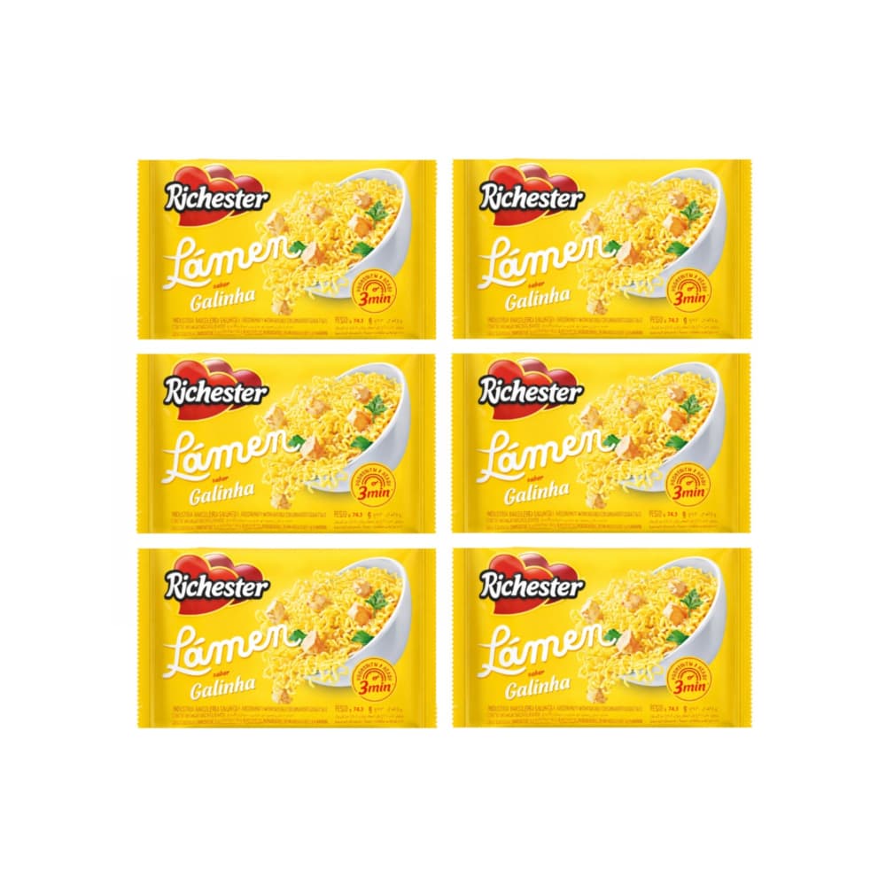 Sopa instantánea sabor a pollo Richester (6 x 74.3 g / 2.62 oz) - Miniatura 1