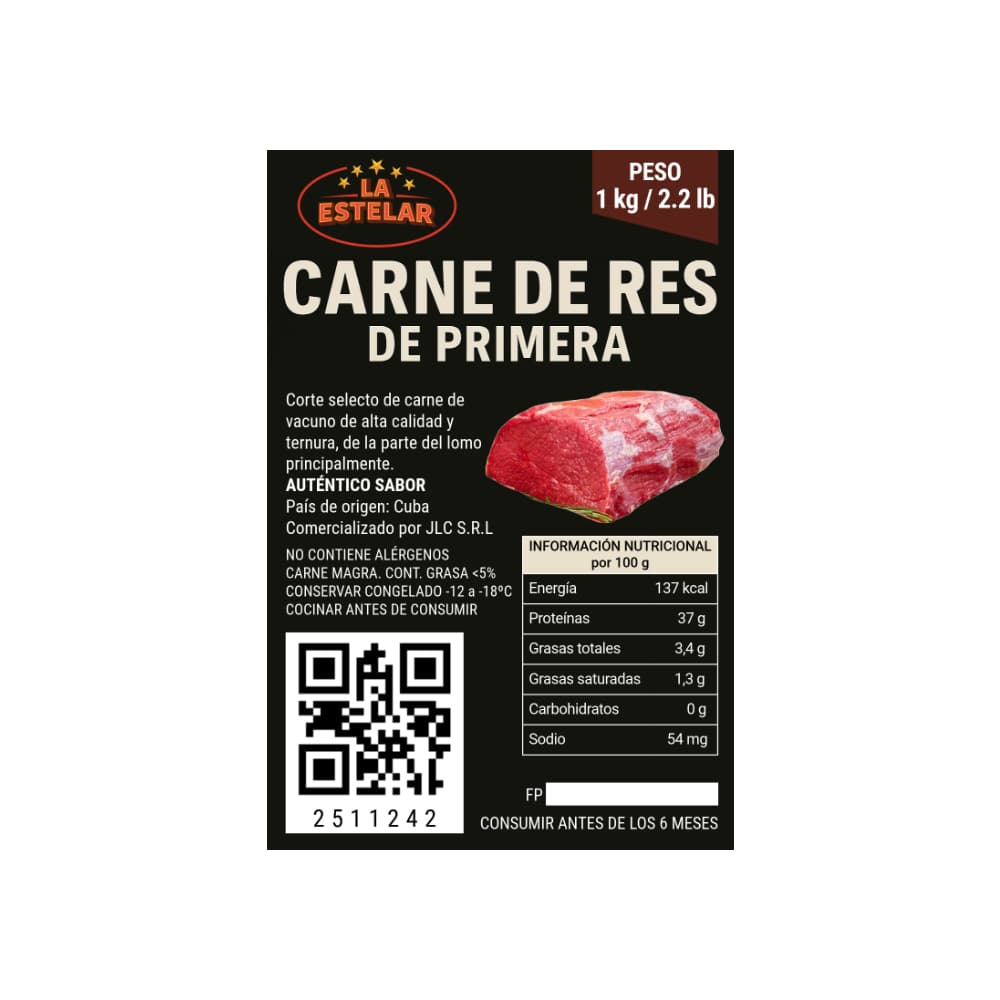 Carne de res de primera La Estelar (1 kg / 2.2 lb) - Miniatura 3