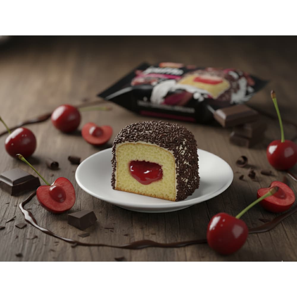 Pastel Souffle relleno con crema de cereza Vanelli (55 g / 1.94 oz) - Miniatura 4