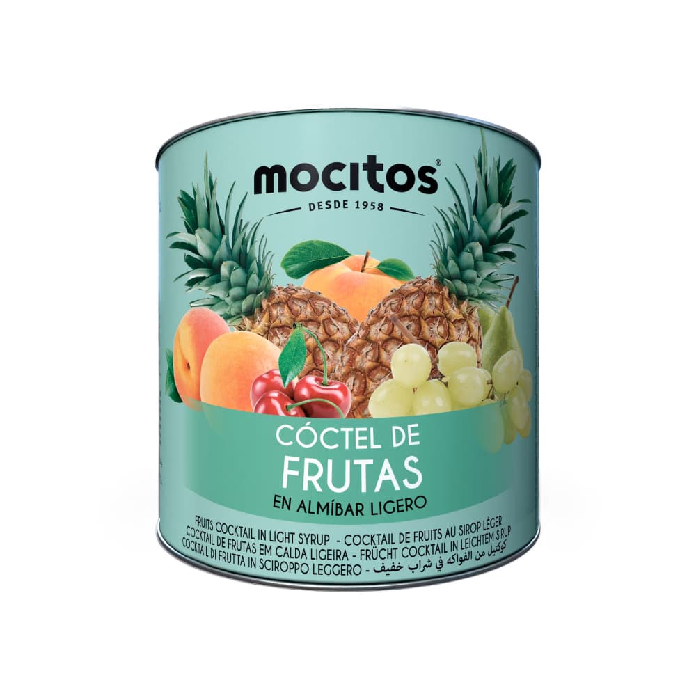 Cóctel de frutas en almíbar ligero Mocitos (2.65 kg / 5.83 lb) - Imagen 1