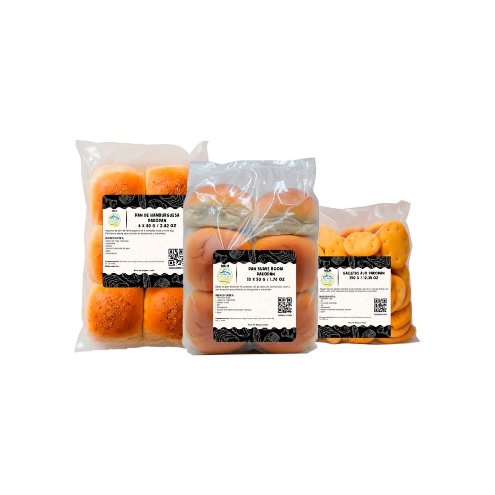 PakoPan No.4: Pan suave boom + Pan de hamburguesa + Galletas ajo - Imagen 1