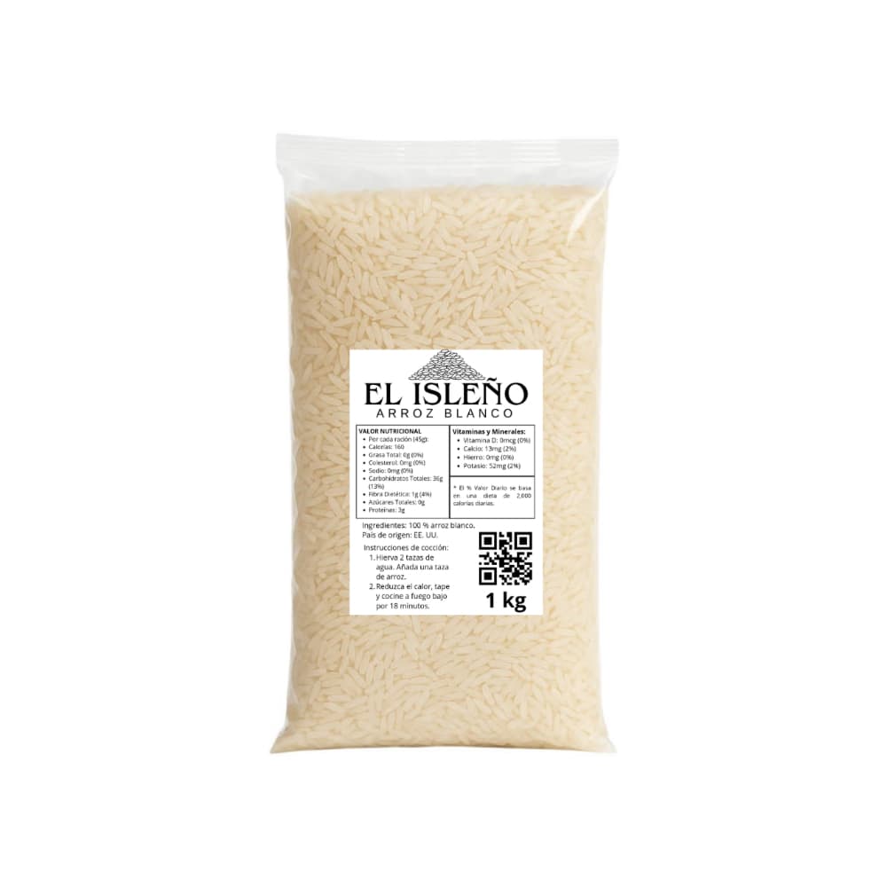 Arroz blanco El Isleño (1 kg / 2.20 lb) - Imagen 1
