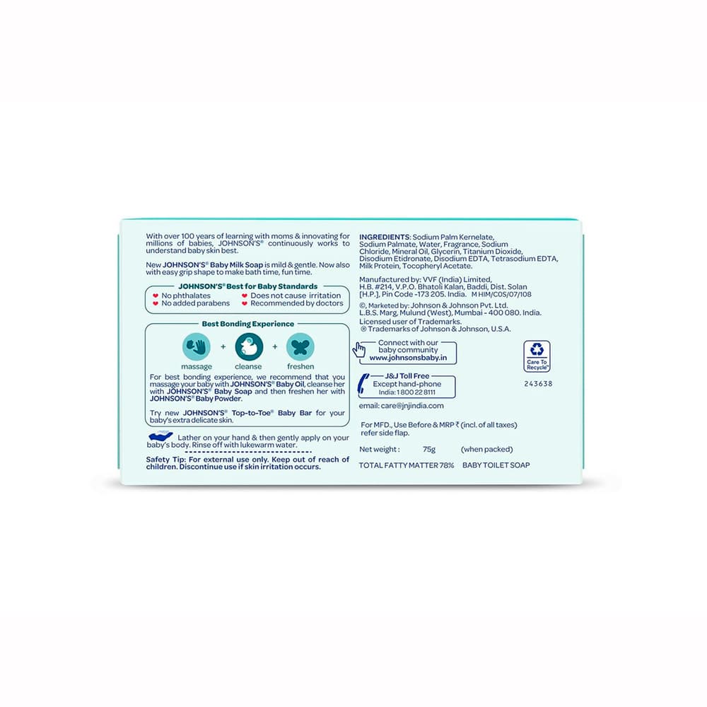 Jabón para bebé con leche y vitamina E Johnson´s (75 g / 2.64 oz) - Miniatura 2