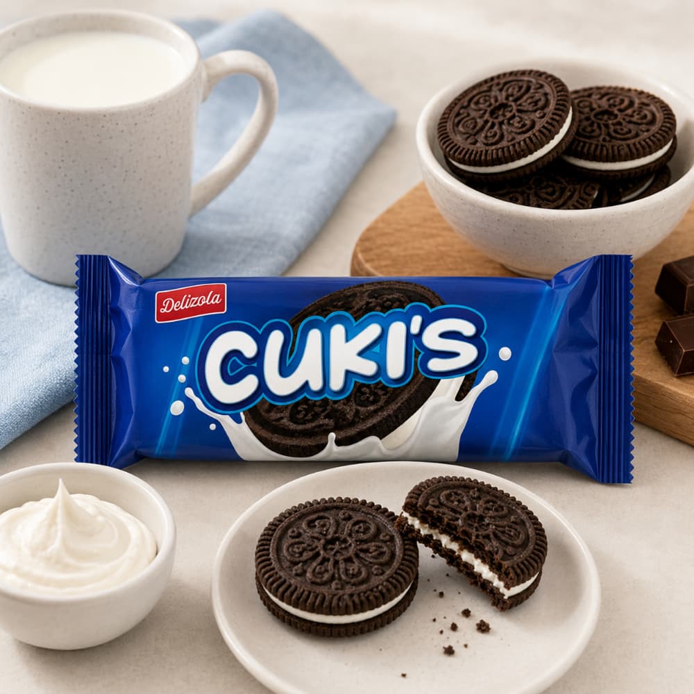 Galletas tipo sándwich de cacao con relleno sabor vainilla Cuki´s Delizola (36 g / 1.27 oz) - Miniatura 4