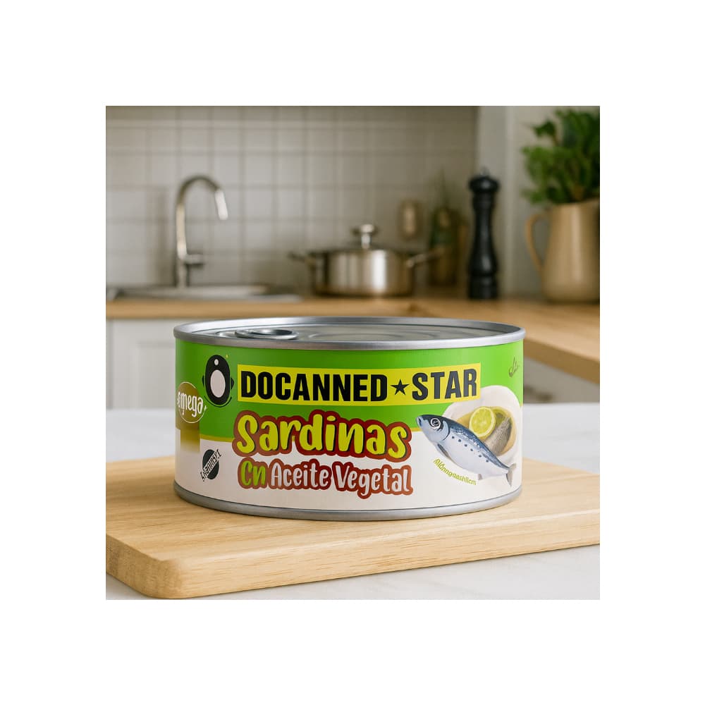 Sardinas en aceite vegetal Docanned Star (1000 g / 35.27 oz) - Miniatura 4