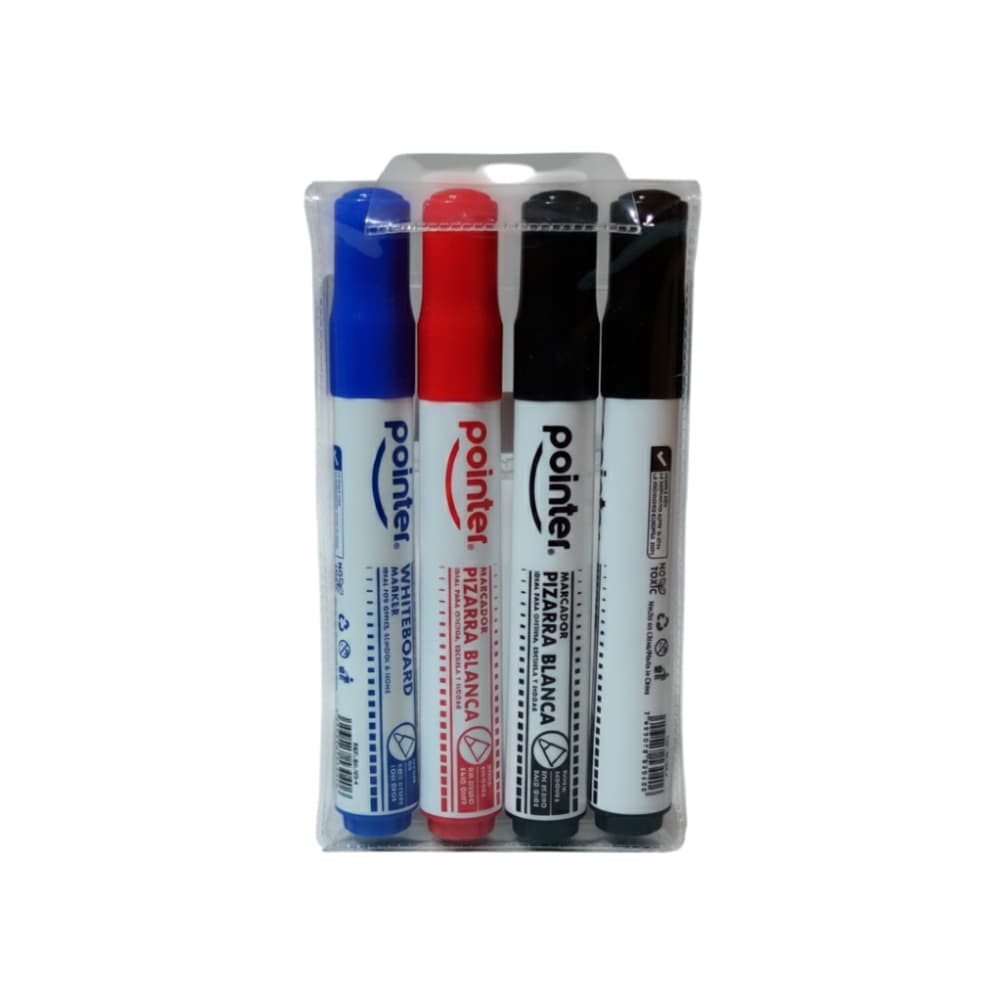 Juego de 4 plumones marcadores para pizarra blanca Pointer - Miniatura 3